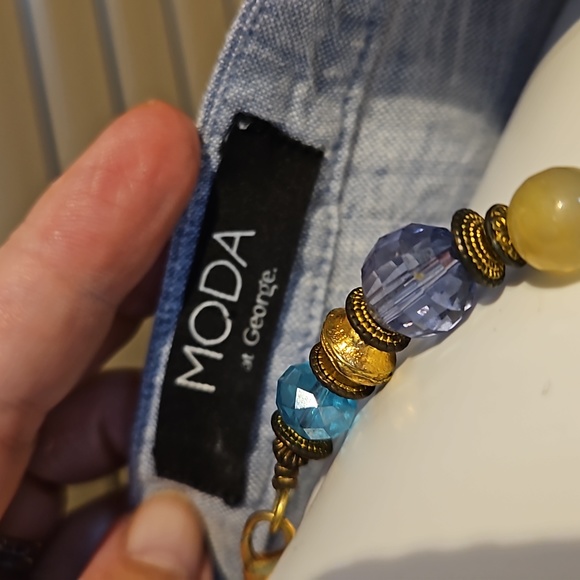 NWOT Size 10, 100% linen summer blouse / tunic, great with jeans, beach cover-up - Picture 11 of 16